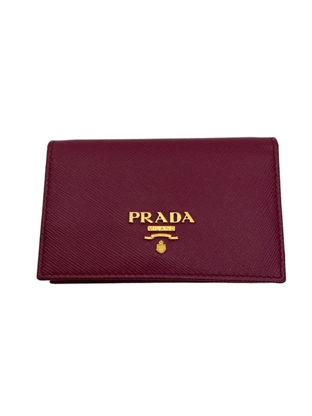 Prada Card Case Wallet Leather Pink